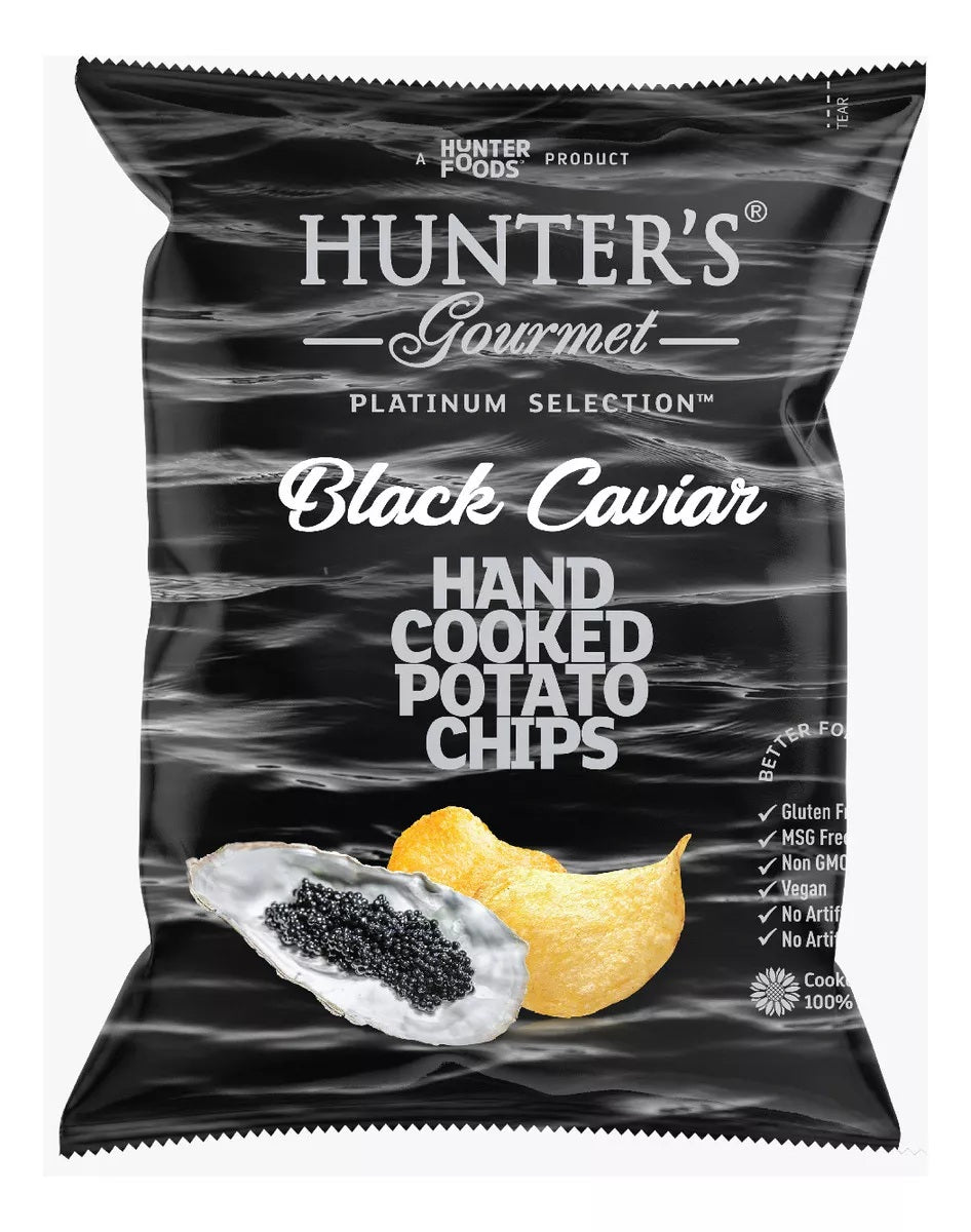 Chips Árabes de Batata Frita Sabor Caviar Negro Hunters Gourmet 125g