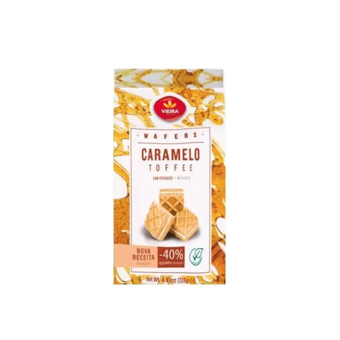 Biscoito Vieira Português  Wafer Caramelo 125g