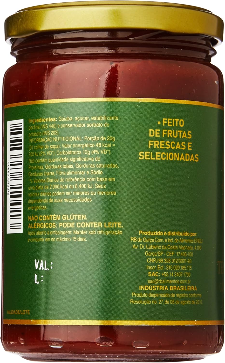 Goiabada Brasileira Cremosa Cascão Tesouro Real 400g