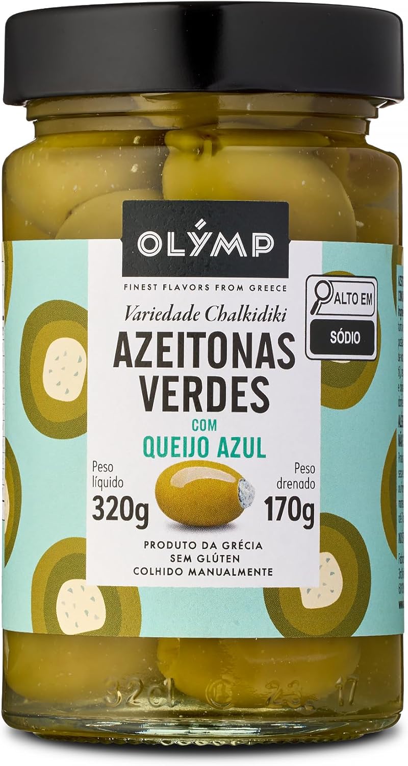 Azeitonas Verdes Gregas Olymp com Queijo Azul 170g