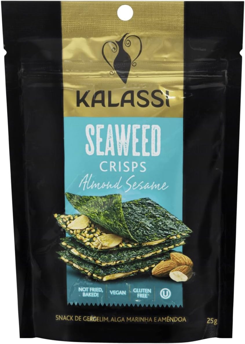 Snack Chinês Kalassi Seaweed Crisps Almond Sesame 25g