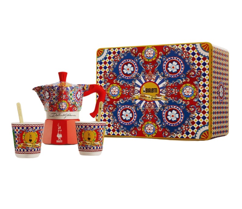 Kit Moka 2 Xícaras/2 Copos Espresso/2 Misturadores Dolce & Gabbana Bialetti