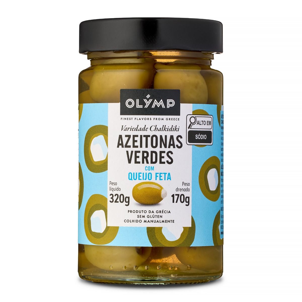 Azeitonas Verdes Gregas Olymp com Queijo Feta 170g