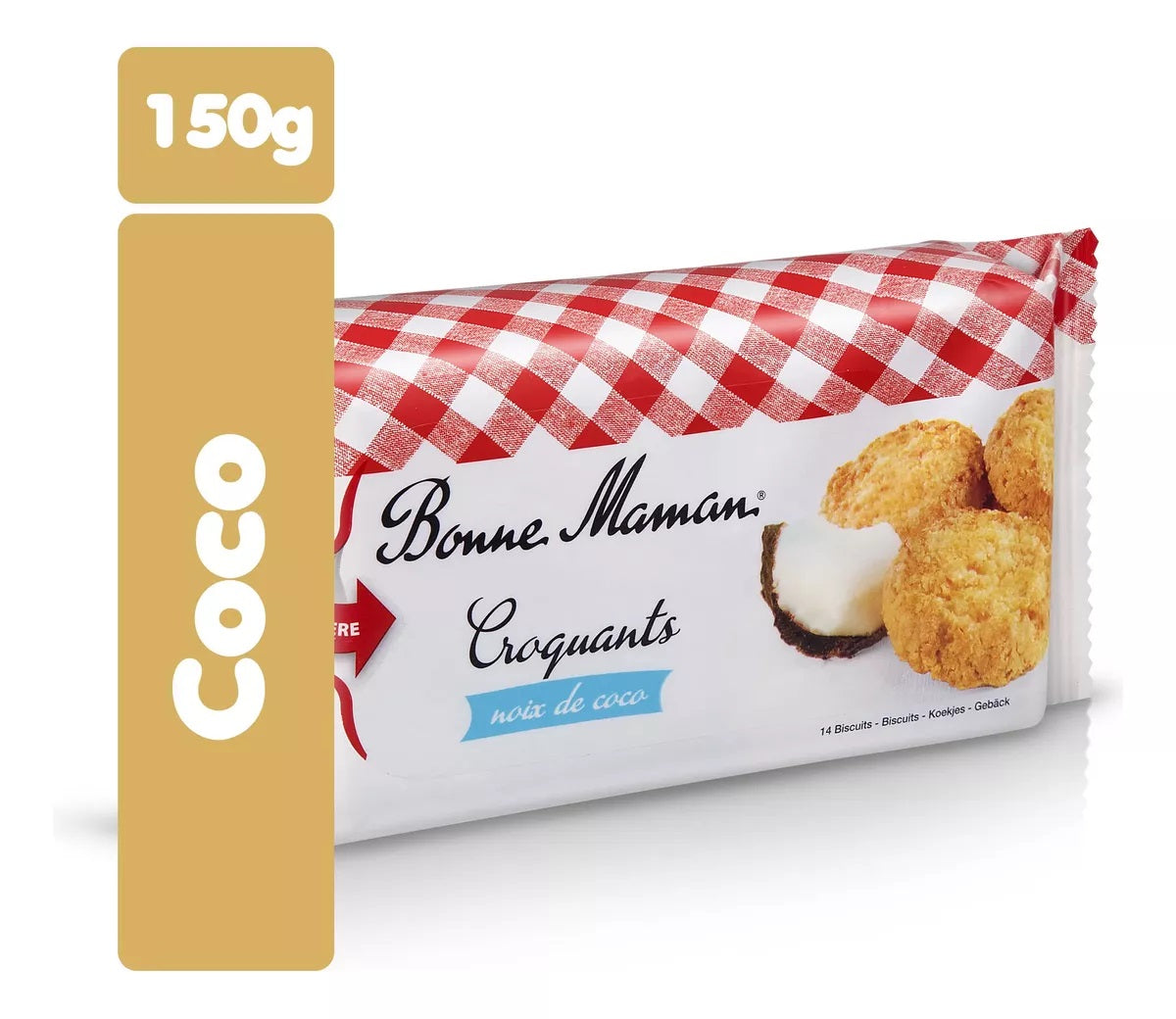 Biscoito Francês Cookies Sabor Coco Bonne Maman 150g