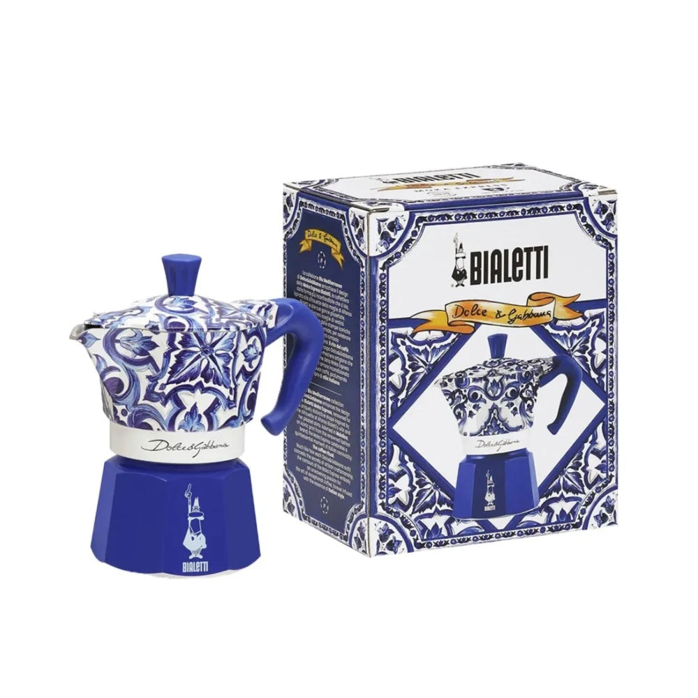 Cafeteira Italiana Moka Express Dolce & Gabbana Blu Bialetti 3 Xícaras