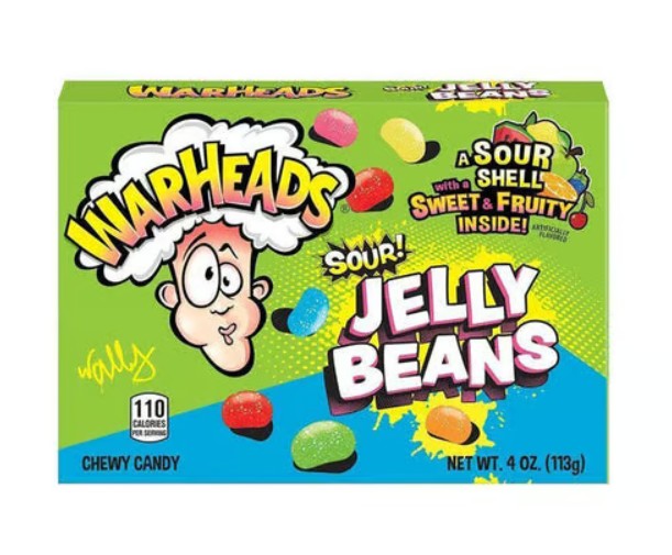 Bala Mastigável Americana Warheads Sour Jelly Beans 113g