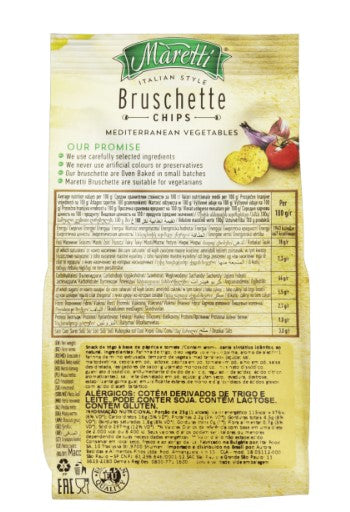 Snack Búlgaro de Trigo à Base de Vegetais Mediterrâneos Maretti Bruschette Pacote 85g